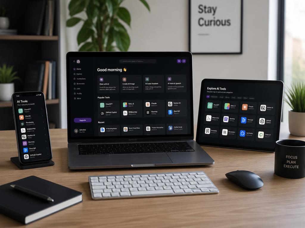Várias ferramentas e apps de IA em dispositivos